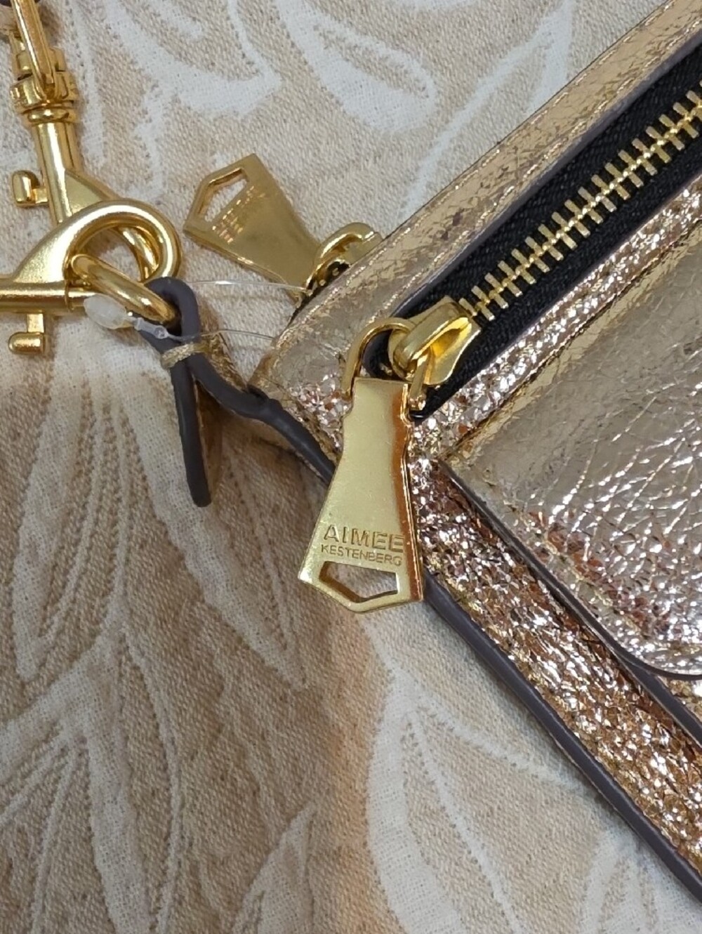 Aimee Kestenberg Metallic Gold Double-Pocket Crossbody - Picture 4 of 14